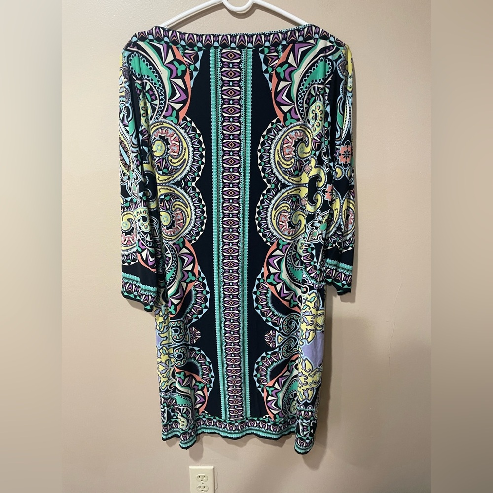 ECI Vibrant Paisley Long Sleeve Dress - Picture 2 of 7